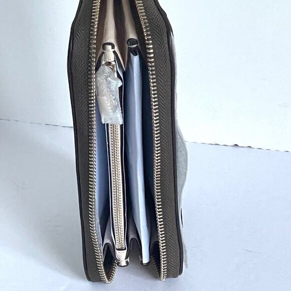 Kate Spade Spencer Zip Around Wallet Womens Large Duck Green Leather Accordian - Picture 5 of 7